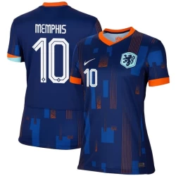 Dames Memphis Depay #10 Nederlands Voetbalshirt EK 2024 Uittenue